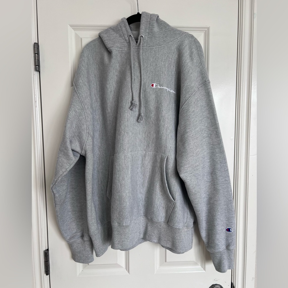Champion Unisex Light Gray Reverse weave Hoodie XL